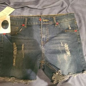 Nwt! Lips distressed jean shorts